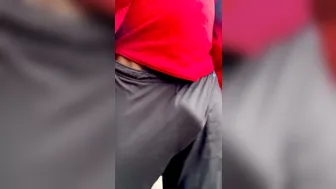 Black Hunk Flops His Big Cock Free in Public Woods