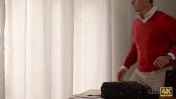 Dad's Playtime with Blonde Teen (18+): Sultry Blowjob in Old4K