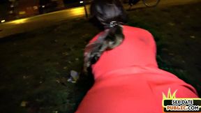 Outdoor German lady POV pussyfucked by sex date