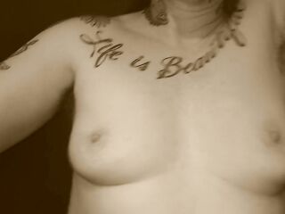 Trans Guy Pre Op FTM In nature's garb Titty Twisting! Dancing