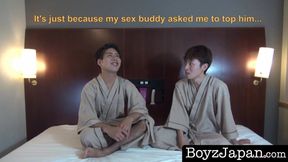 BoyzJapan.com - Sexy Asian guy sucks cock before anal fucking lover