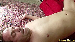 Izy Bella Handjob the Big Cock and licking