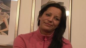 Attractive German slut plays with orange dildo