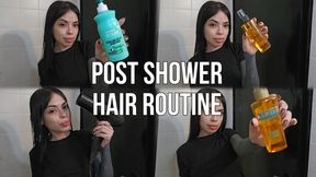 post shower hair routine