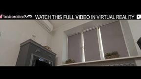 Solo brunette girl Christina masturbating with pink sex toy in VR
