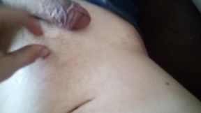 Transgirl Naked Tasting Her Yummy Cummy Stomach