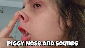 Piggy Nose Play – Pushing My Nose Up, Snorting & Oinking Close-Up