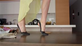 Amber Is In The House - Black And Leather Half Ballet Shoes - Full