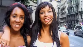 Threesome with Horny Ebony Latina BFFs in Barcelona