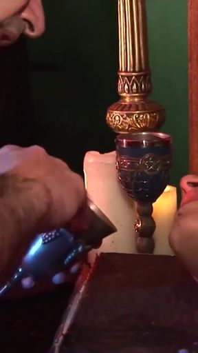 Powerful moment from "Priest stops a girl from confessing by drilling her pierced pussy"