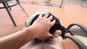 190cm 100kg Chinese Stud Gets Blowjob on the Balcony and Fucks Chinese Slut in the Bedroom