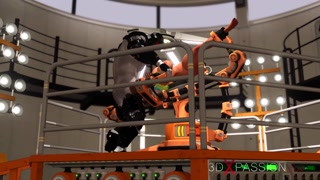 Sex male android bangs hard a hot woman with big boobs in the sci-fi lab