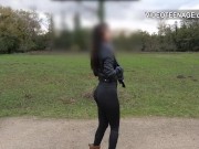 booty brunette does her first video casting