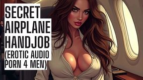 secret airplane handjob - public audio porn