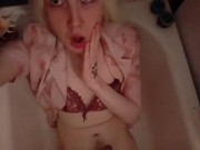 Michelle Lioanvella anal carrot and masturbates dick