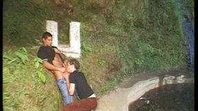 Fucked by staight in exhib outdoor crusin place