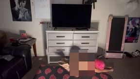Nude twerking and stretching in fishnets