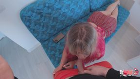 Treated my stepdaughter with dick instead of candy and cum in her mouth