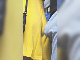 Nearly Caught In a Bus When a Indecent Stranger CUM In Her Hand