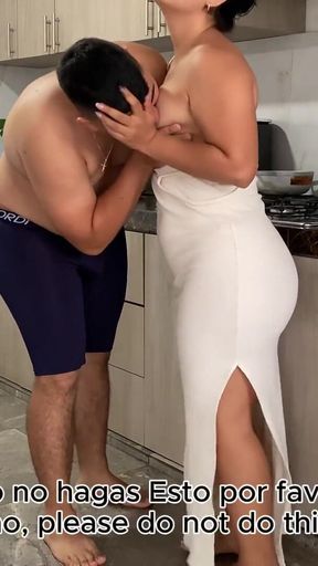 Iconic moment from &quot;STEPSON TAKES ADVANTAGE OF HIS STEP FATHER&amp;#039;S DEPARTURE AND HARASSES ME IN THE KITCHEN ME RICH&quot;