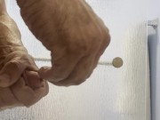 Using 8mm beaded sound on big white cock