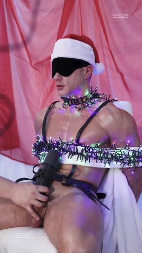 Santa Came by Early, so I Locked His Ass Down Using His Own Ropes and Used My Milking Machine to Take His Milk for Once