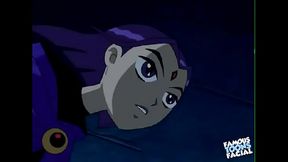 Famous Toons Facial: Robin fuck Raven  HD 720p