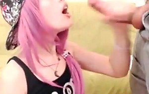 Emo Teen GF Gives Sloppy Deepthroat!