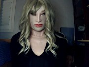 Bunny May Pt7! Triple female masked girl May plays with her rubber pussy with her rubber hands!