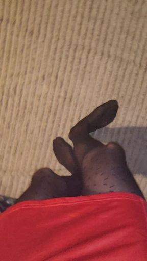 Teasing My Pattern Black Pantyhose