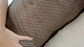That fishnet dress makes my pussy horny wet