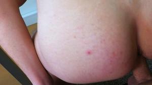 Sexually assertive bottom riding that bulky dick on camera