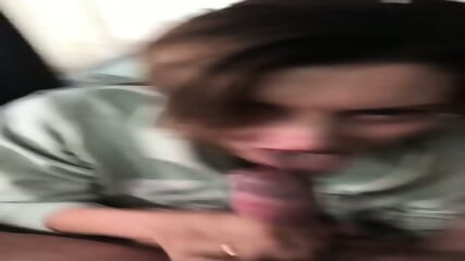 A Russian cuckold asks her to give him a blowjob