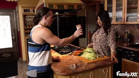 Big tit stepmom takes rough fucking from stepson