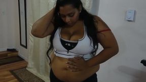 Indian BBW Tries To Workout Then Just Starting Stuffing Her Face.