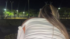 My shy girlfriend likes to fuck in a public square and doesn't mind being seen