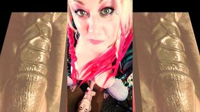 the cute shemale wants to watch you suck on your first bbc and gag on it