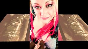 the cute shemale wants to watch you suck on your first bbc and gag on it