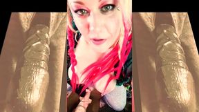 the cute shemale wants to watch you suck on your first bbc and gag on it