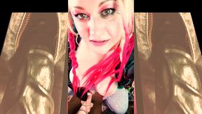 the cute shemale wants to watch you suck on your first bbc and gag on it
