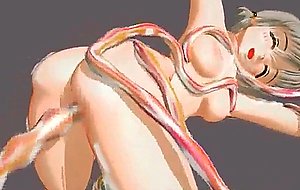 Tentacles destroy 3d pigtailed teen!