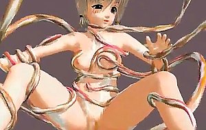 Tentacles destroy 3d pigtailed teen!