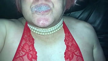 Mature Tranny Blowing Cum Bubbles After Big Load
