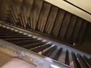 Nude hallway walking