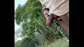 Outdoors pee and tease