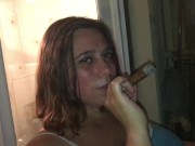 Fat cigar inhale