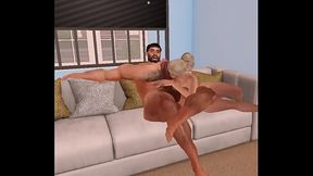 blonde beauty tries her best to please cam heyward'_s huge cock