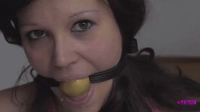 Rope tied Ava drools like crazy