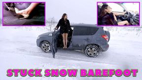 VIKA BAREFOOT IN HIGH HEEL STUCK REVVING DRIVE REVERSE IN SNOW HD 1080 (real video) FULL VIDEO 46 MIN