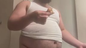 Gobbling a Sandwich with Mayo Dip